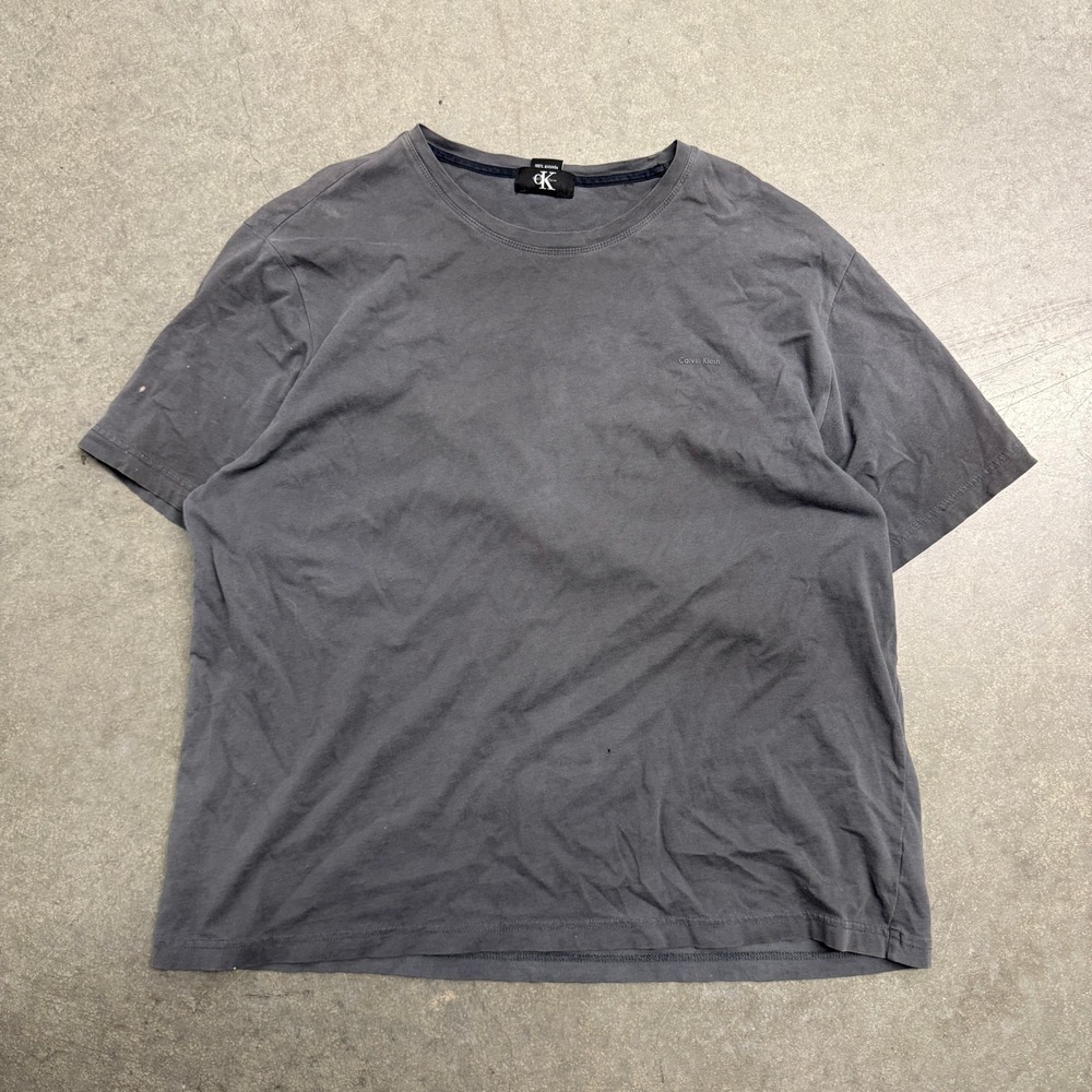 Calvin Klein Mens Faded Black 100% Cotton Short Sleeve Crew Neck T-Shirt 4088